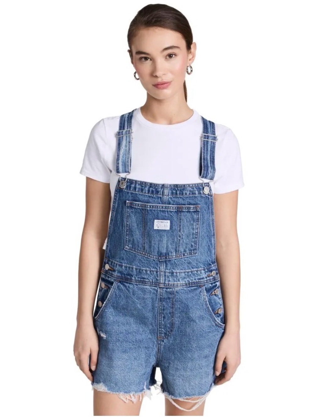 NWT Levi’s Classic Blue Denim Shortalls - Women's size small # 1321